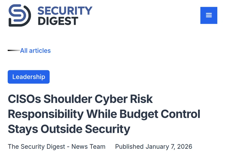Screenshot of Jeremiah Udy’s interview in The Security Digest, with the article headline and publication date.
